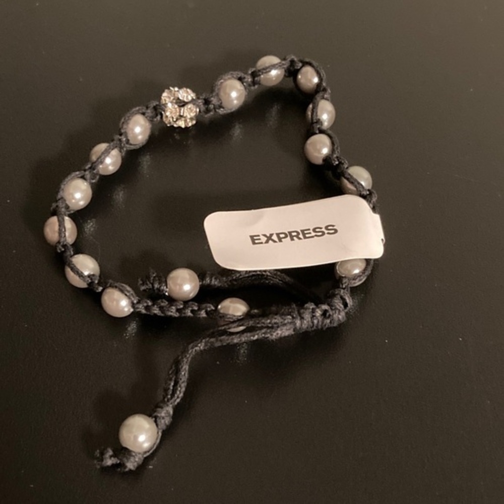 Express Black and Gray Beaded Bracelet
